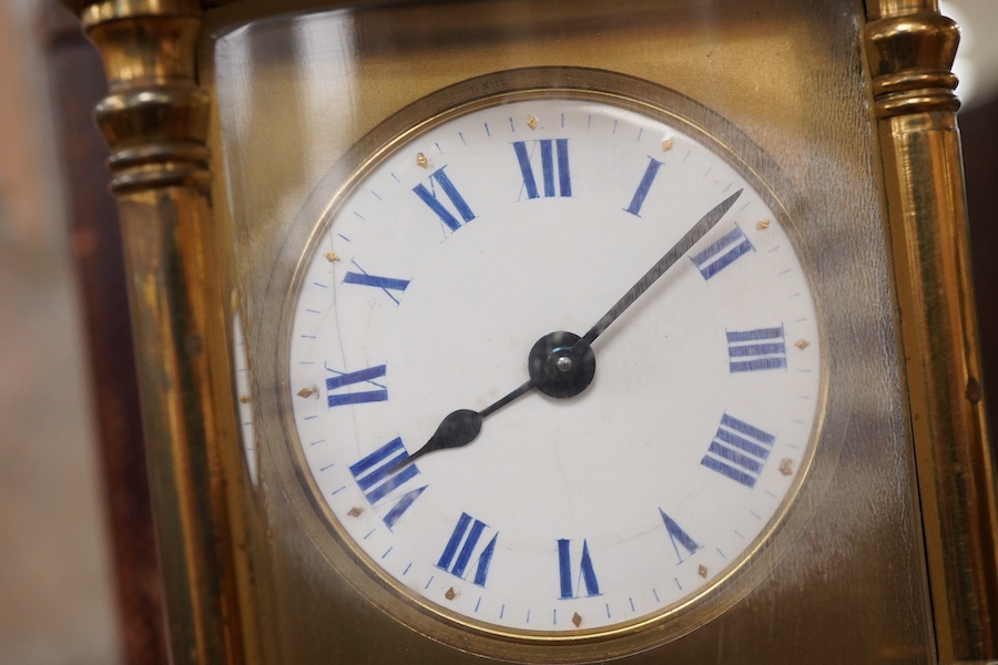 A cased carriage timepiece - 11.5cm high